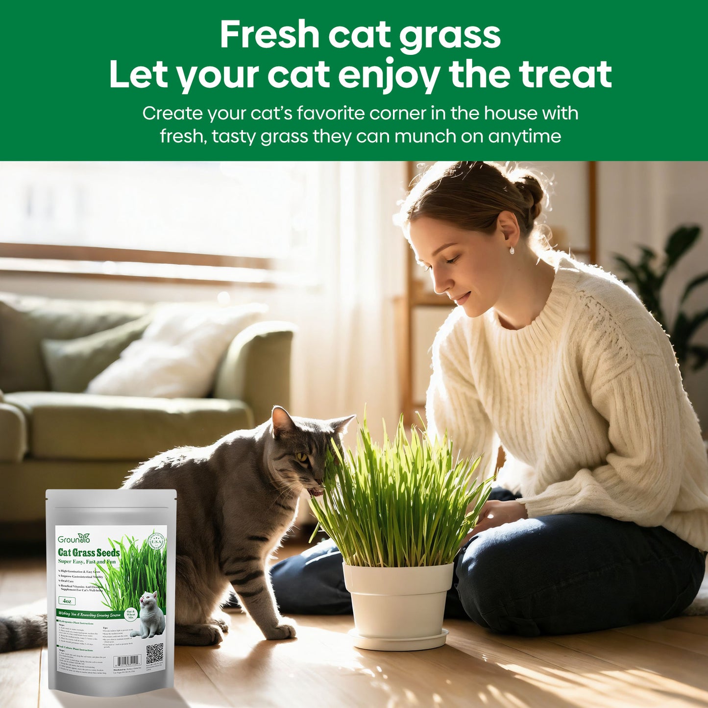 Cat grass seeds 4oz