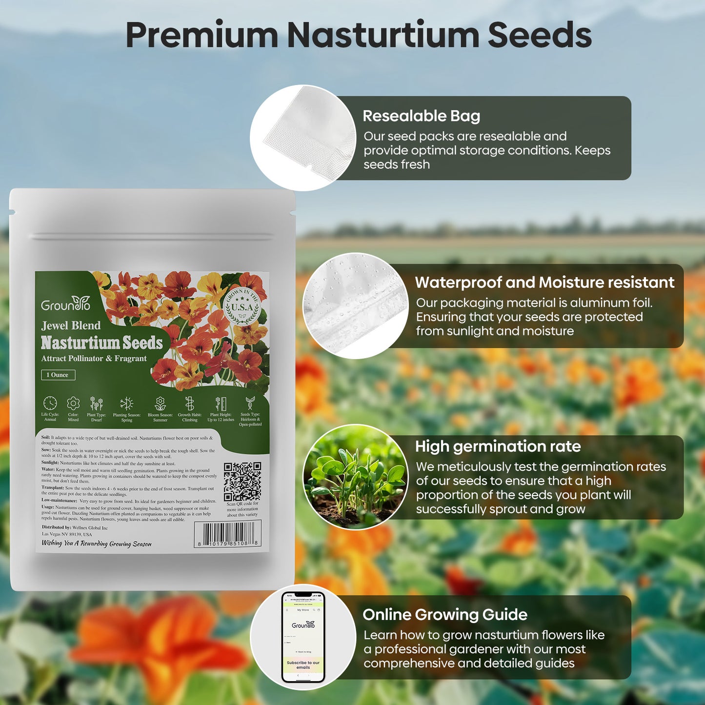 Nasturtium Seeds 1oz