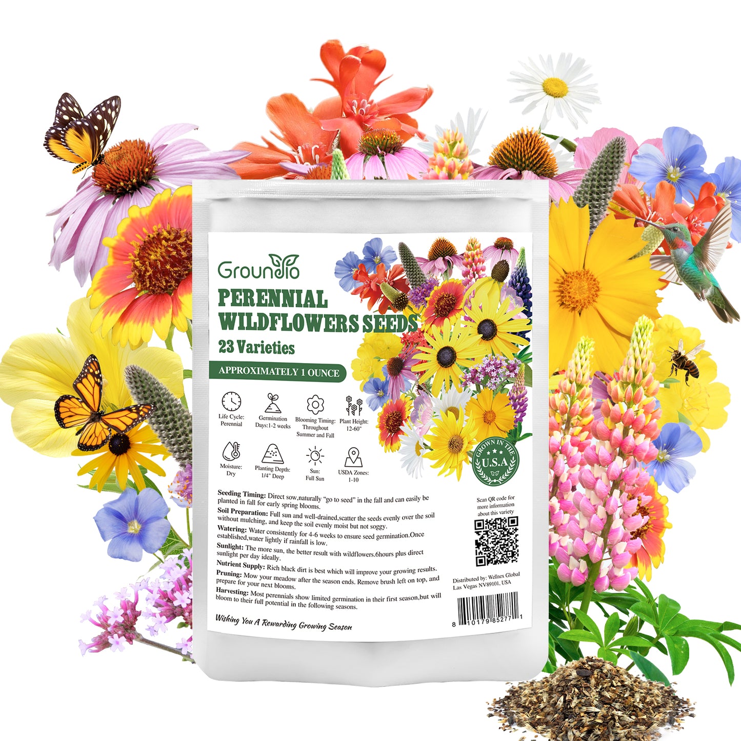 10000+ All Perennial Wildflower Seeds 1 OZ 23 Varieties