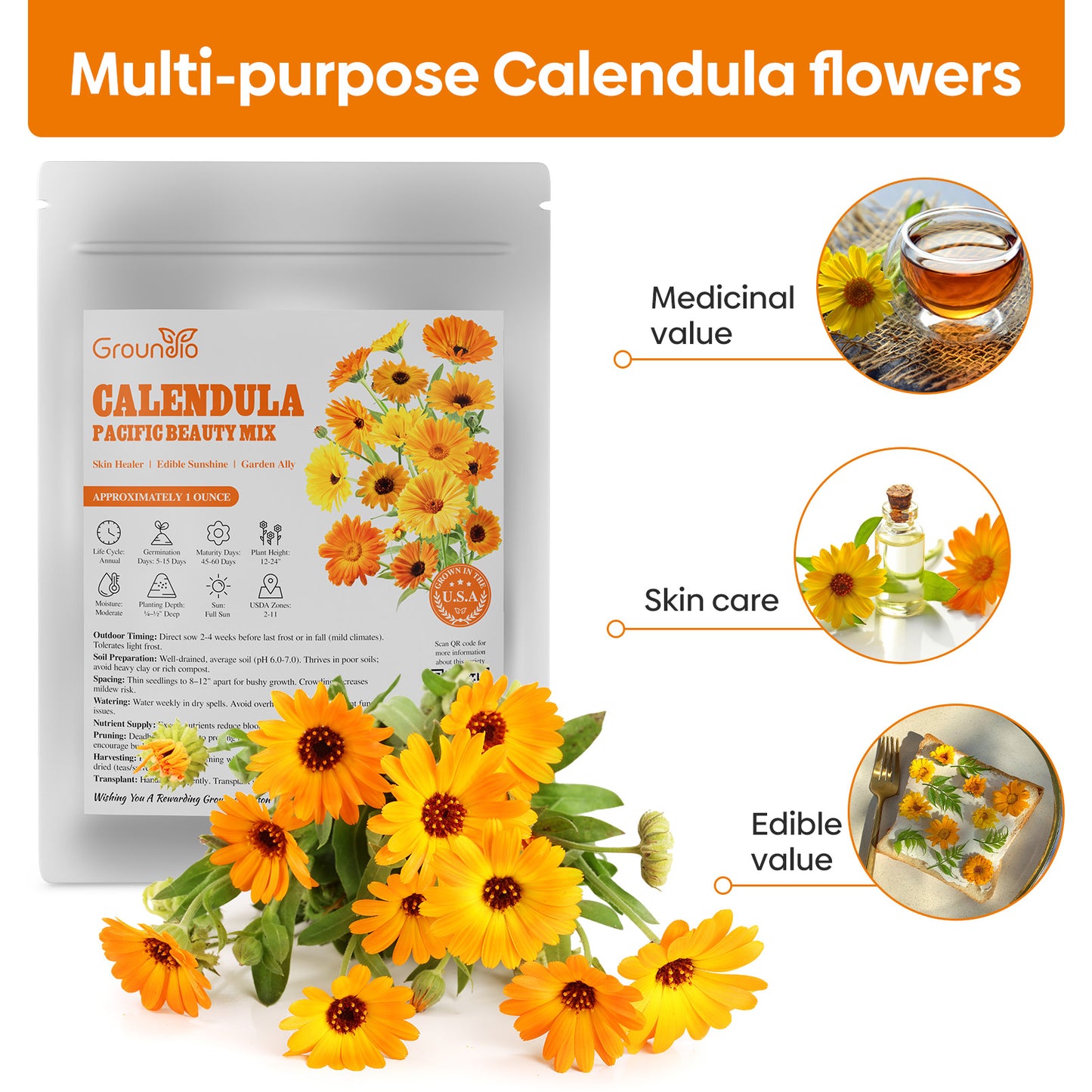 Calendula Seeds 1oz
