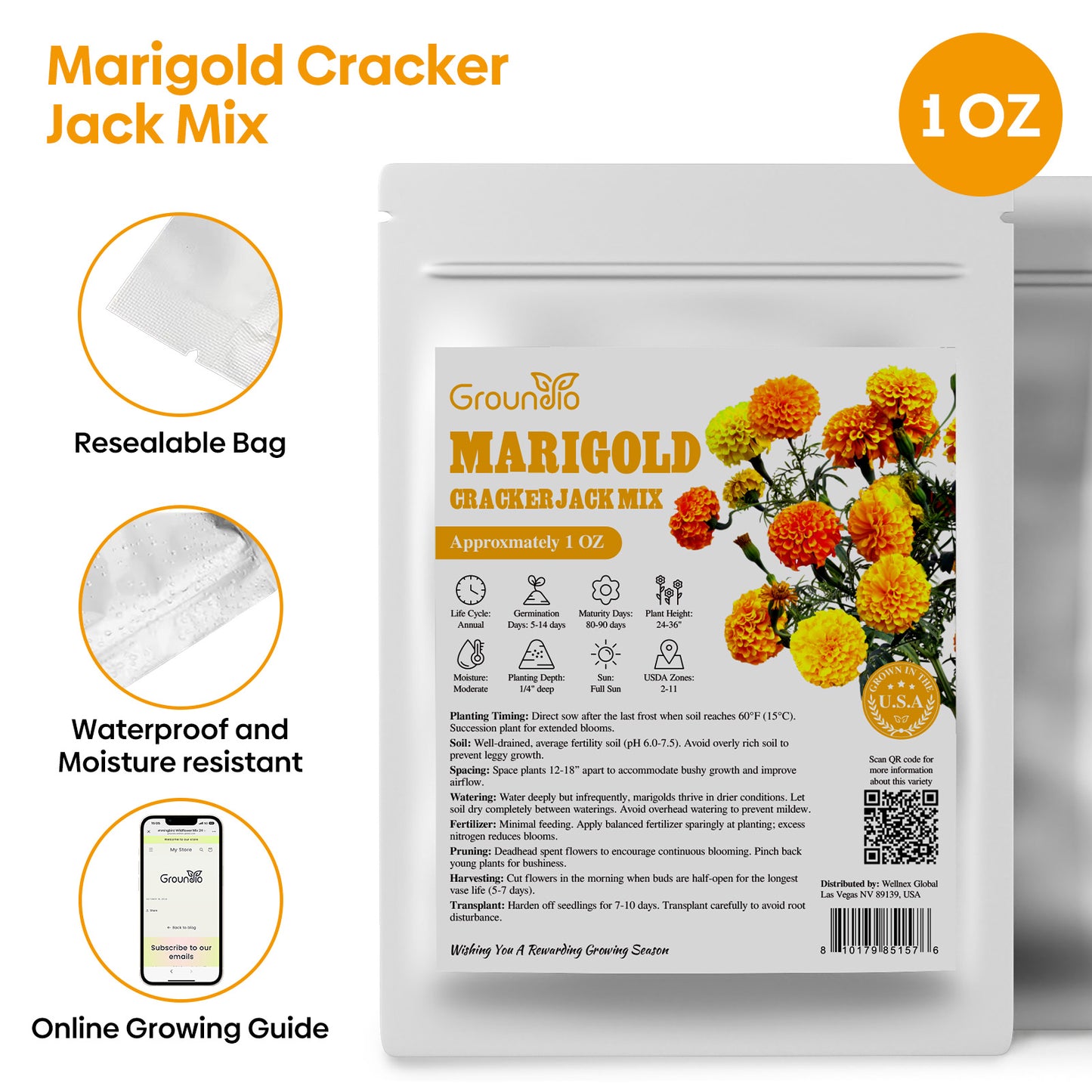 Marigold african seeds 1oz