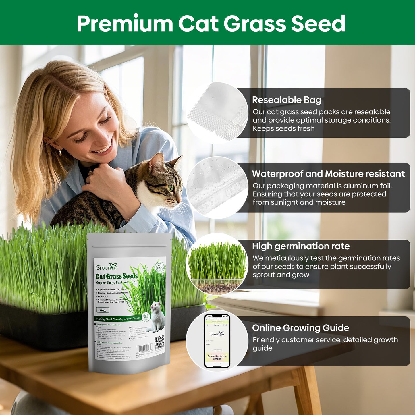 Cat grass seeds 4oz