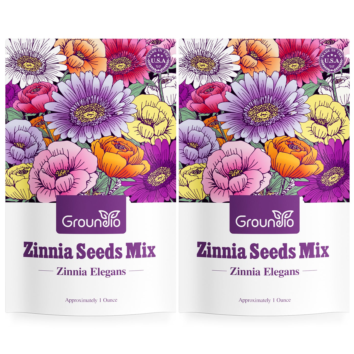 Zinnia Seeds, 2 Oz (2 Packs)