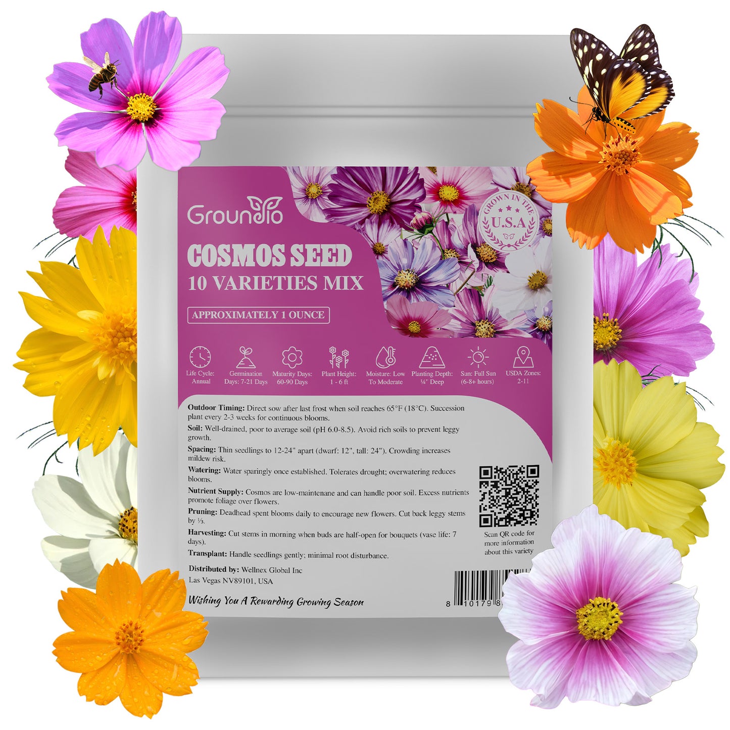 Cosmos 10 Varieties mix 1oz