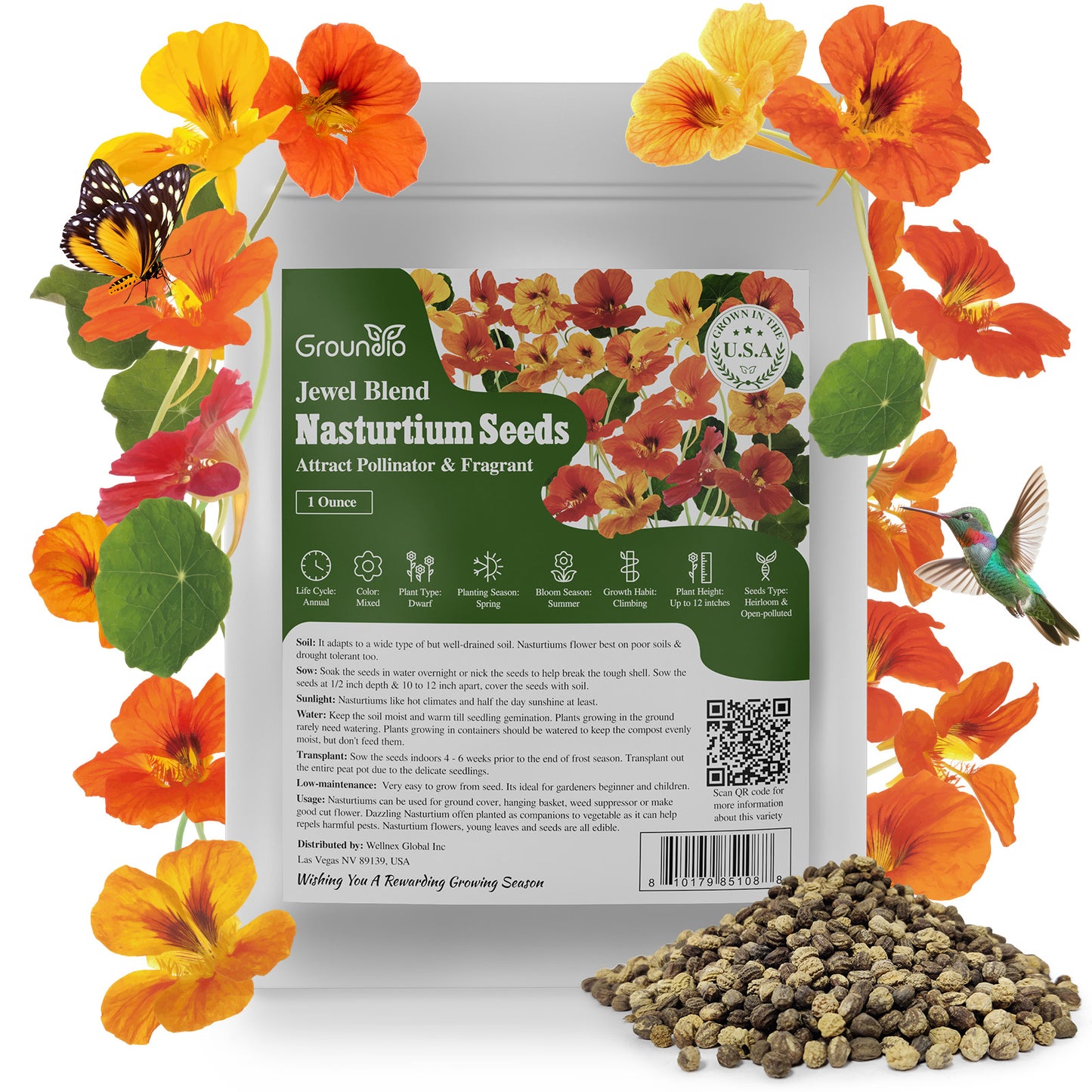 Nasturtium Seeds 1oz